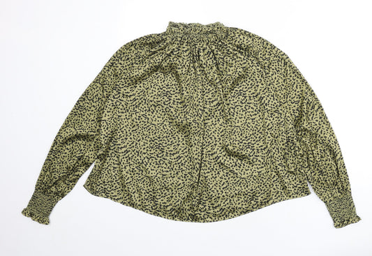 Womens UK Size 10 H&M Green Basic Blouse