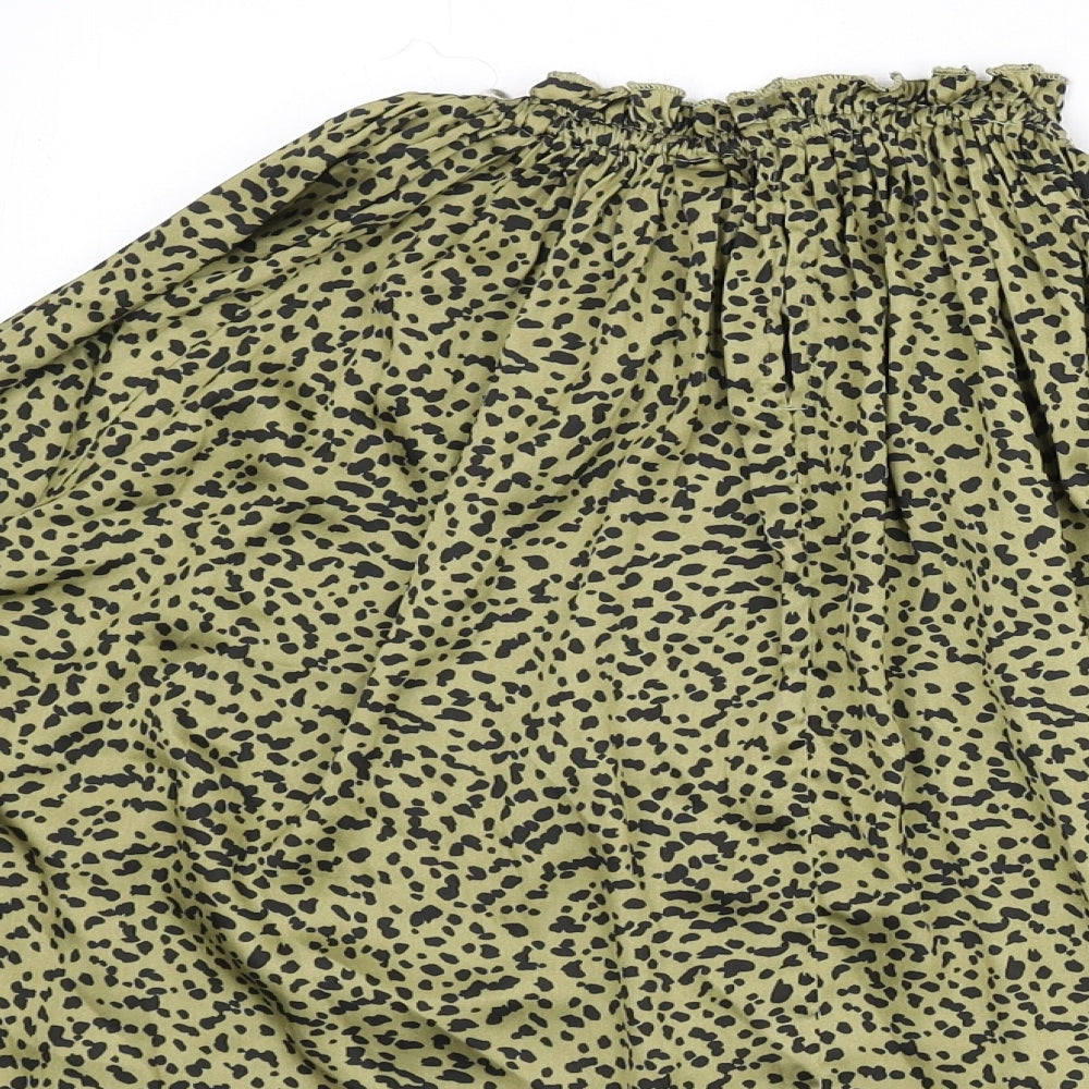 Womens UK Size 10 H&M Green Basic Blouse
