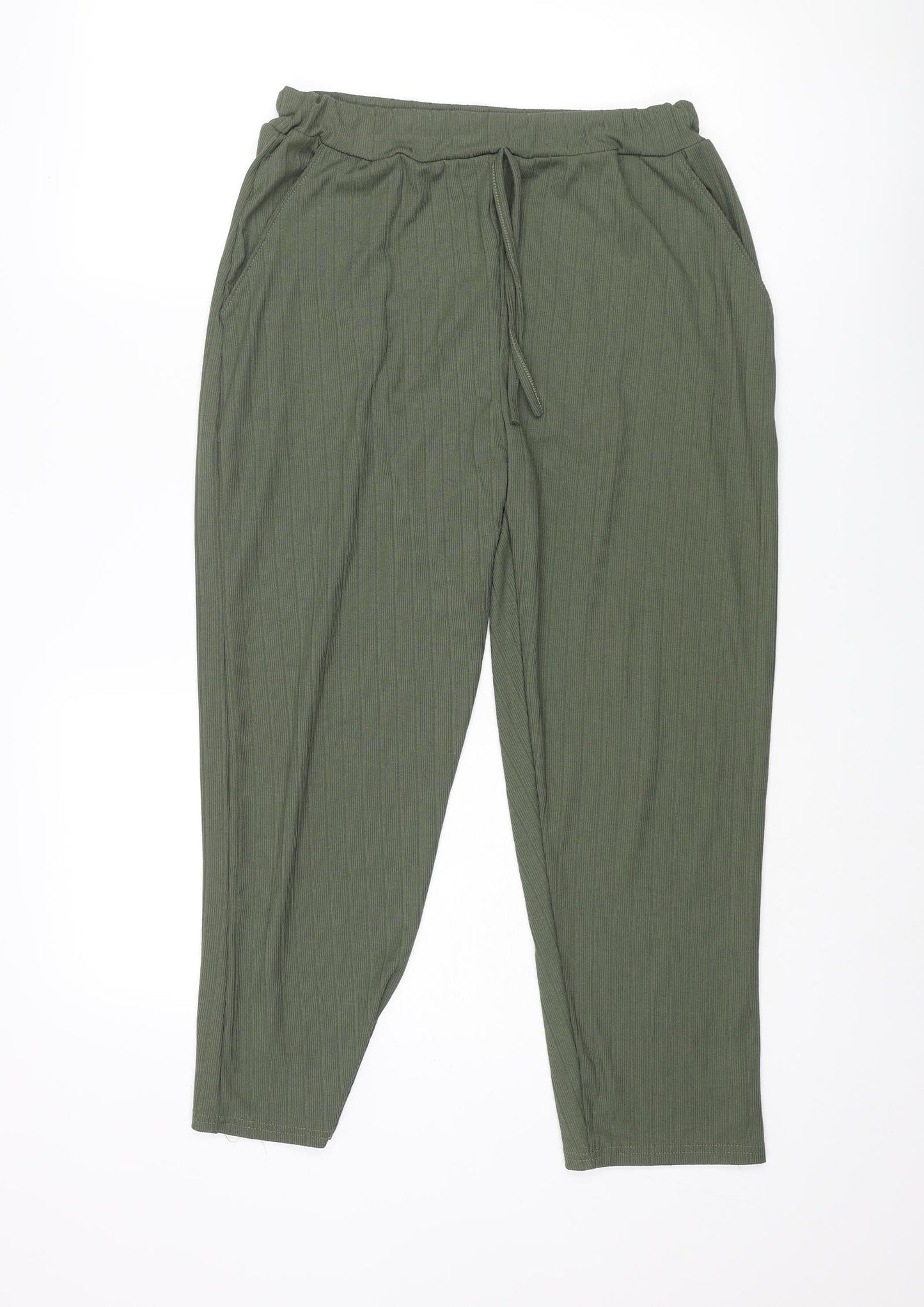 Womens UK Size M Misspap Regular Fit Harem Green Trousers