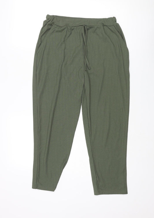 Womens UK Size M Misspap Regular Fit Harem Green Trousers