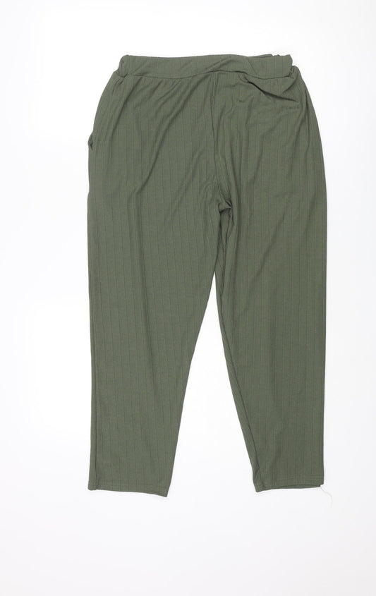Womens UK Size M Misspap Regular Fit Harem Green Trousers
