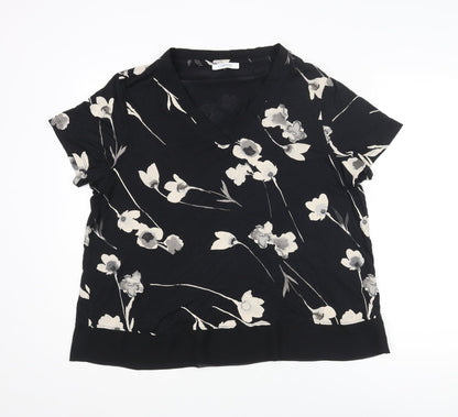 Womens UK Size 18 Classic Black Basic Blouse