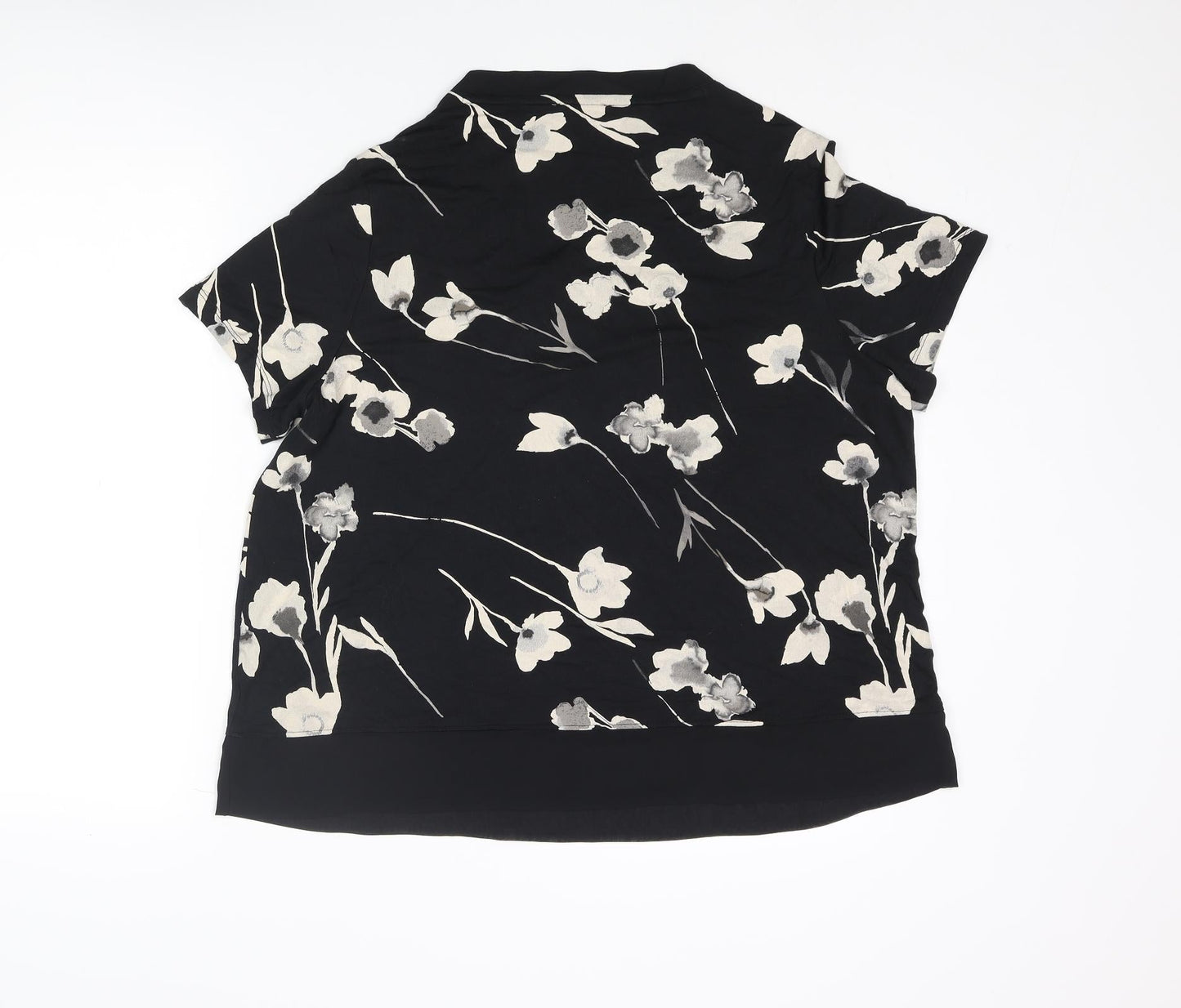 Womens UK Size 18 Classic Black Basic Blouse