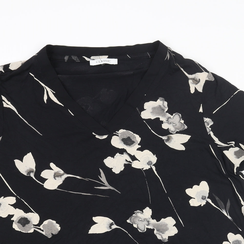 Womens UK Size 18 Classic Black Basic Blouse