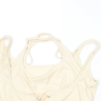 Womens UK Size XL Cider Ivory Cropped Blouse