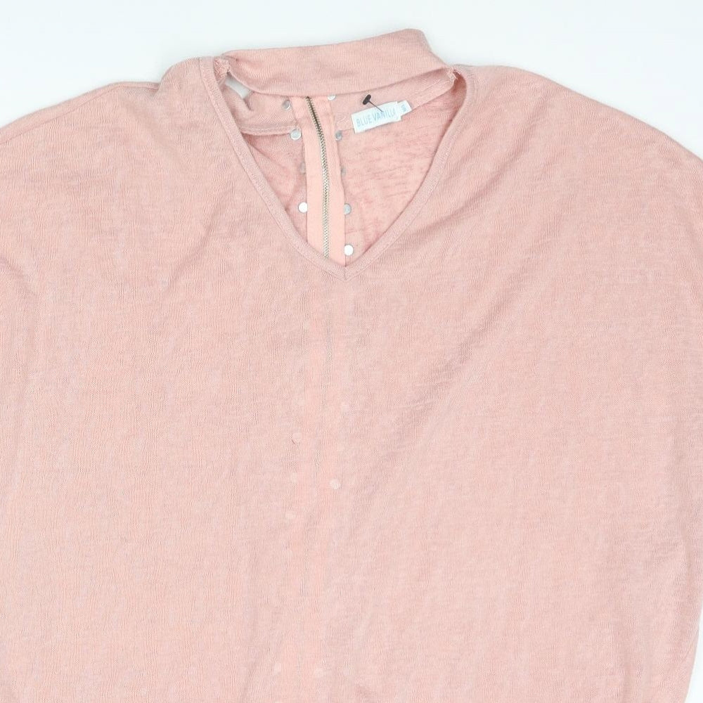 Womens UK Size M Blue Vanilla Pink Pullover Jumper