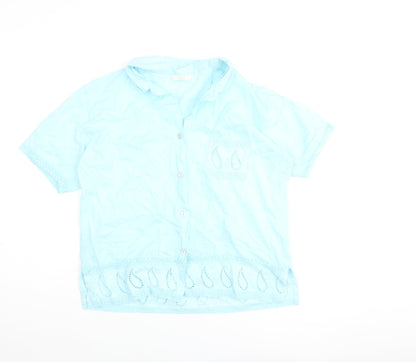 Womens UK Size 10 Marks and Spencer Blue Basic Blouse