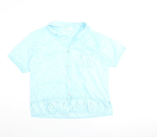 Womens UK Size 10 Marks and Spencer Blue Basic Blouse