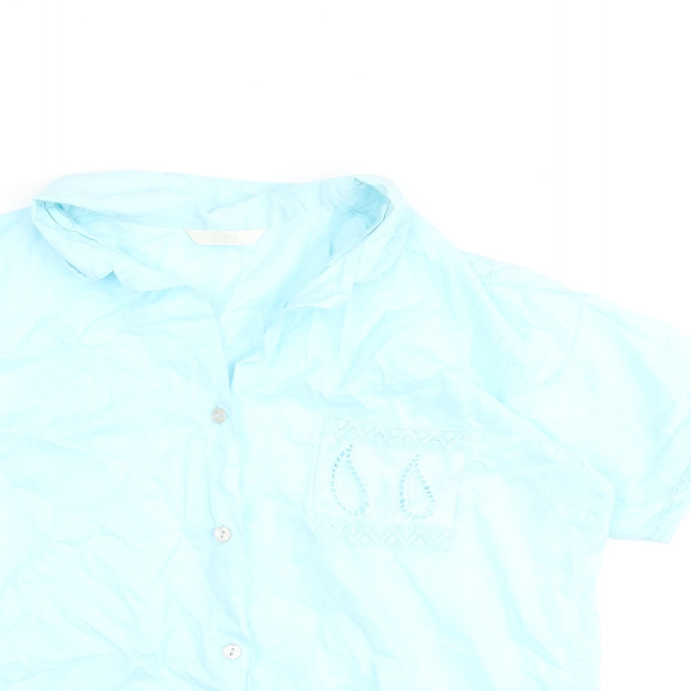 Womens UK Size 10 Marks and Spencer Blue Basic Blouse