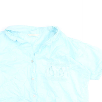 Womens UK Size 10 Marks and Spencer Blue Basic Blouse