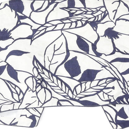Pomodoro Womens Blue Geometric Jacket Coat Size 12 - Plant Print