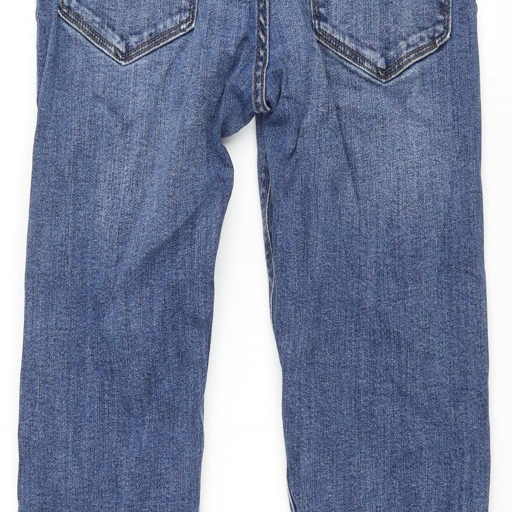 Marks and Spencer Mens Blue Cotton Straight Jeans Size 30 in L31 in Regular Zip