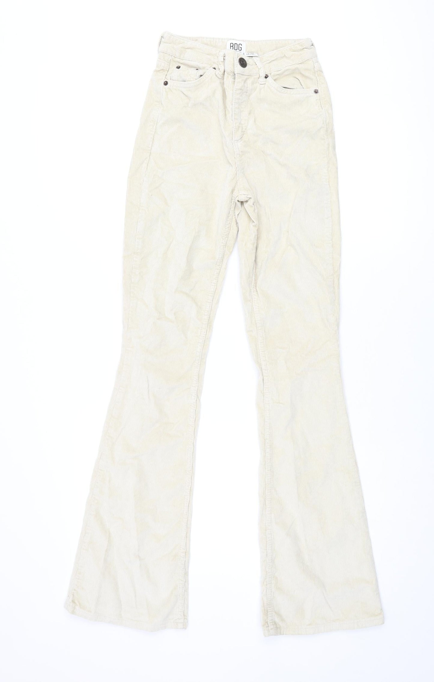 Urban Outfitters Womens Beige Cotton Trousers Size 24 in L34 in Regular Zip
