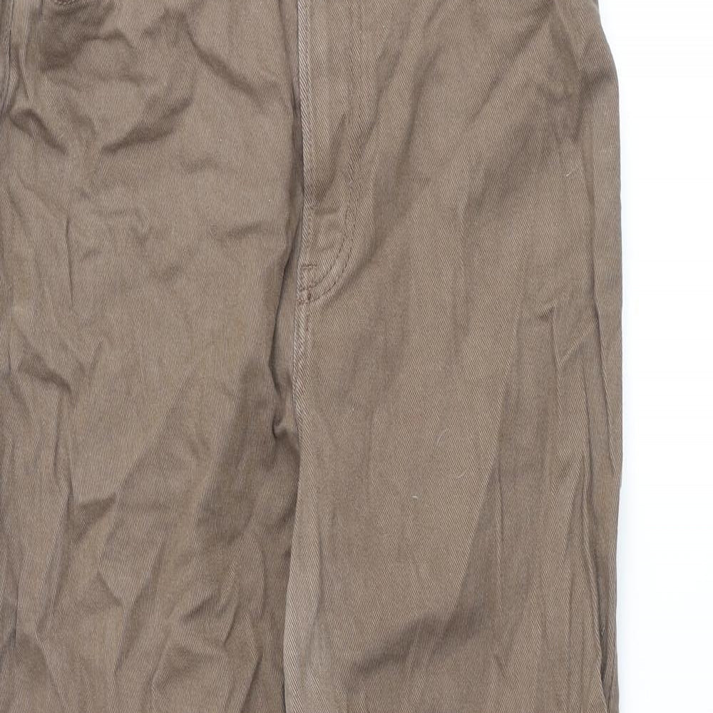 Divided by H&M Womens Brown Cotton Tapered Jeans Size 12 L28 in Regular Zip