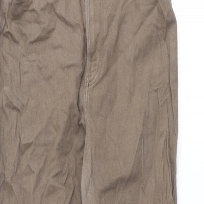 Divided by H&M Womens Brown Cotton Tapered Jeans Size 12 L28 in Regular Zip