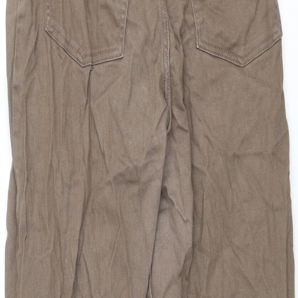 Divided by H&M Womens Brown Cotton Tapered Jeans Size 12 L28 in Regular Zip