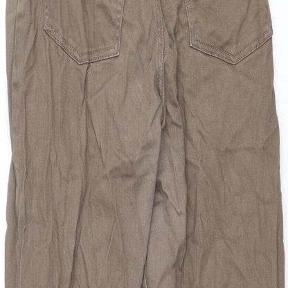 Divided by H&M Womens Brown Cotton Tapered Jeans Size 12 L28 in Regular Zip