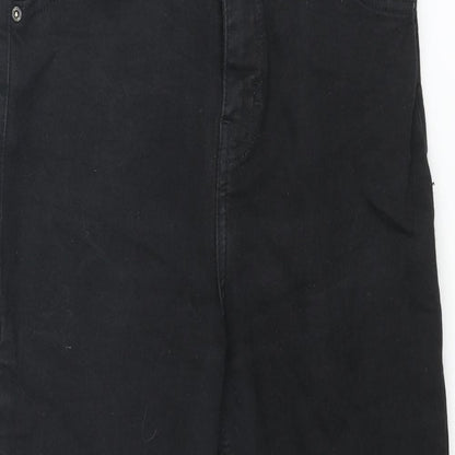 Topshop Womens Black Cotton Capri Jeans Size 30 in L21 in Regular Zip