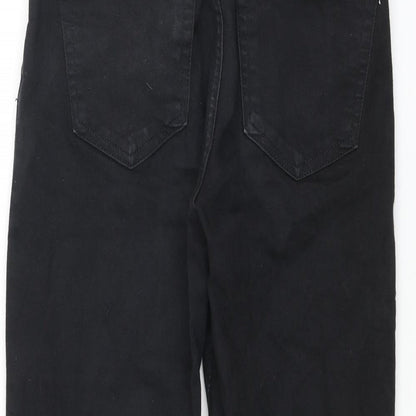 Topshop Womens Black Cotton Capri Jeans Size 30 in L21 in Regular Zip