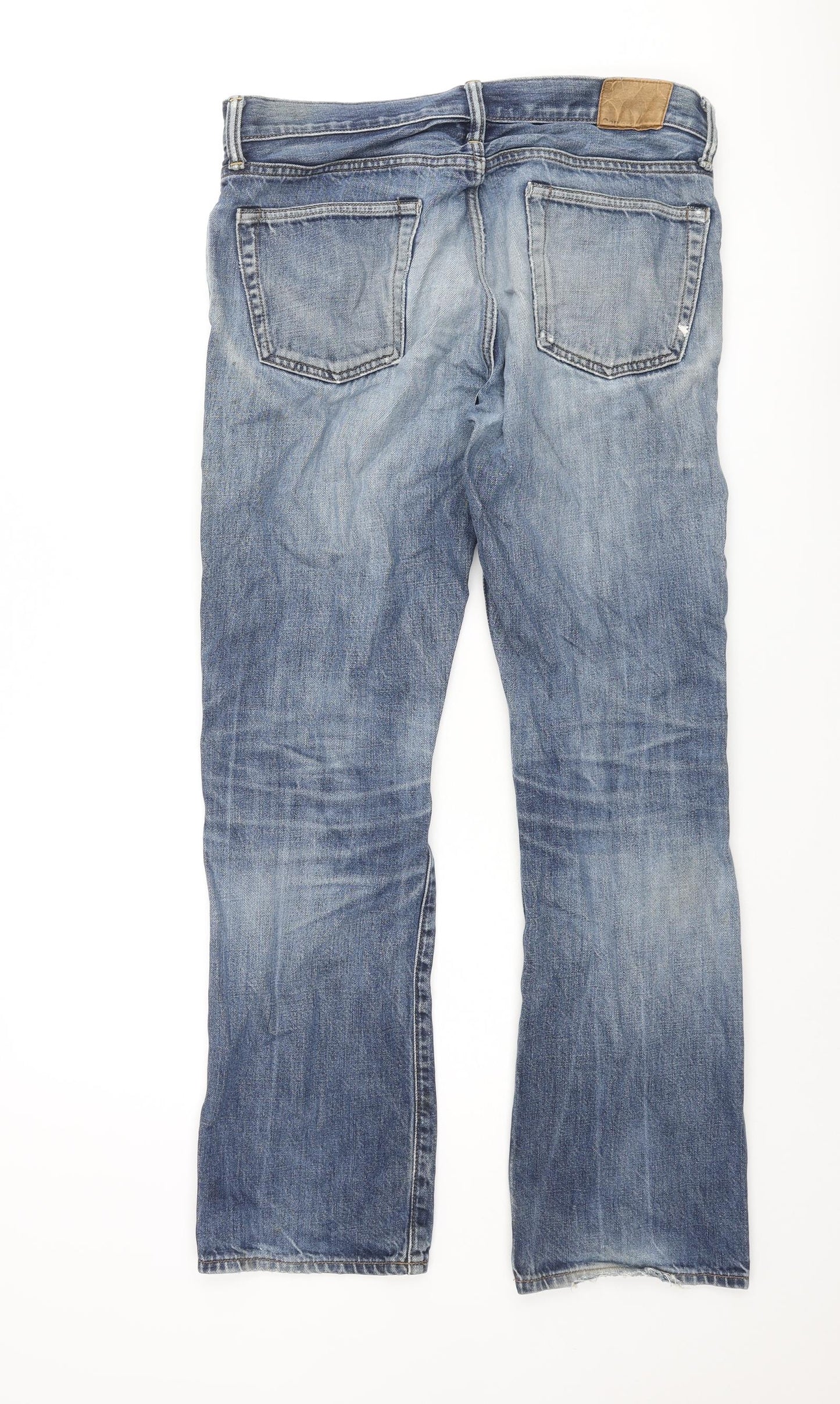 Gap Mens Blue Cotton Straight Jeans Size 32 in L30 in Regular Zip