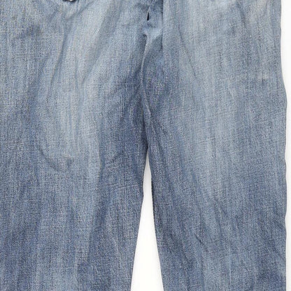 Gap Mens Blue Cotton Straight Jeans Size 32 in L30 in Regular Zip