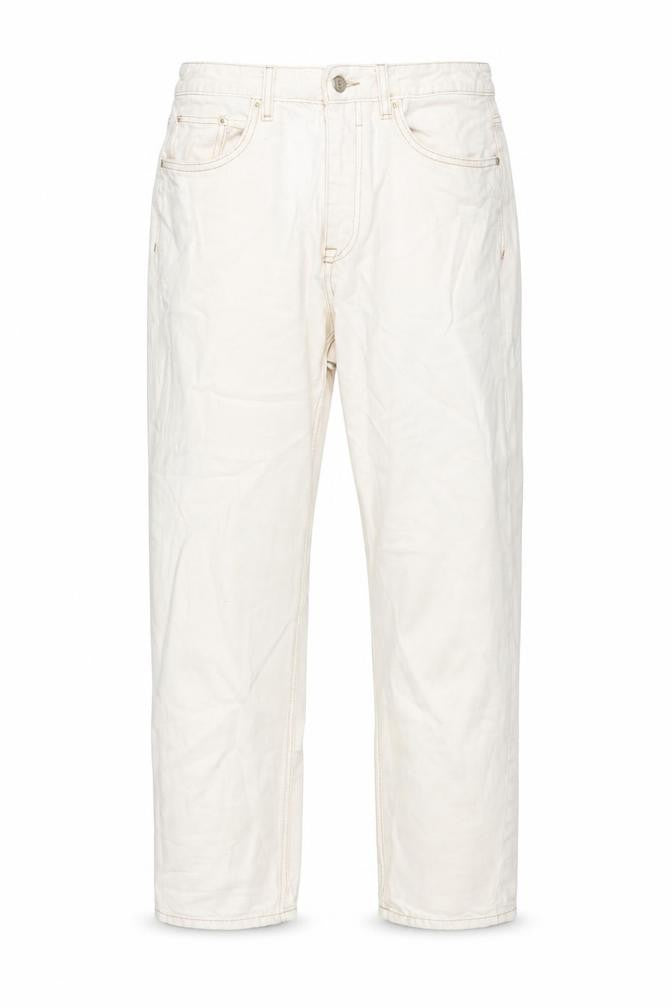 Womens UK Size 10 Bershka Regular Fit Straight Ivory Jeans
