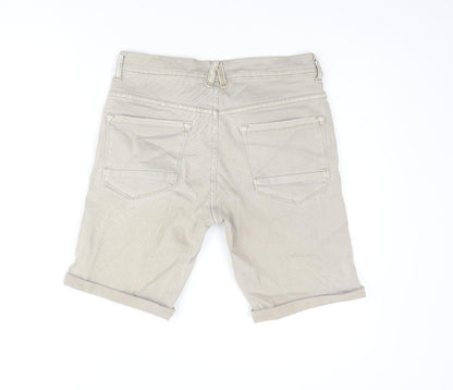 Denim & Co. Mens Beige Cotton Bermuda Shorts Size 28 in L9 in Regular Zip
