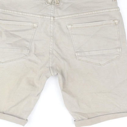 Denim & Co. Mens Beige Cotton Bermuda Shorts Size 28 in L9 in Regular Zip