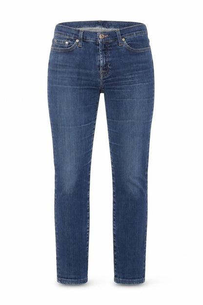 Womens UK Size 28 in 7 For All Mankind Regular Fit Skinny Blue Jeans