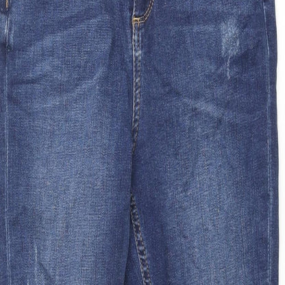 Dorothy Perkins Womens Blue Cotton Skinny Jeans Size 10 L28 in Regular Zip