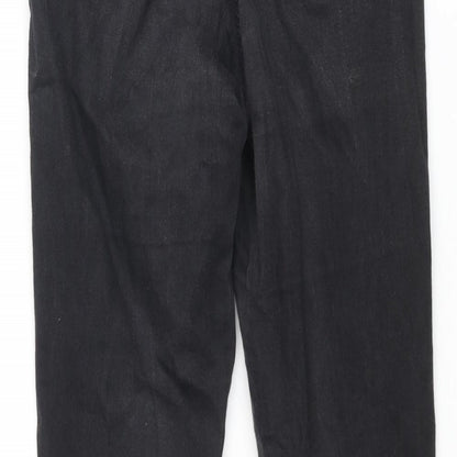 Topshop Womens Black Cotton Skinny Jeans Size 28 in L30 in Regular Zip - Raw Hem