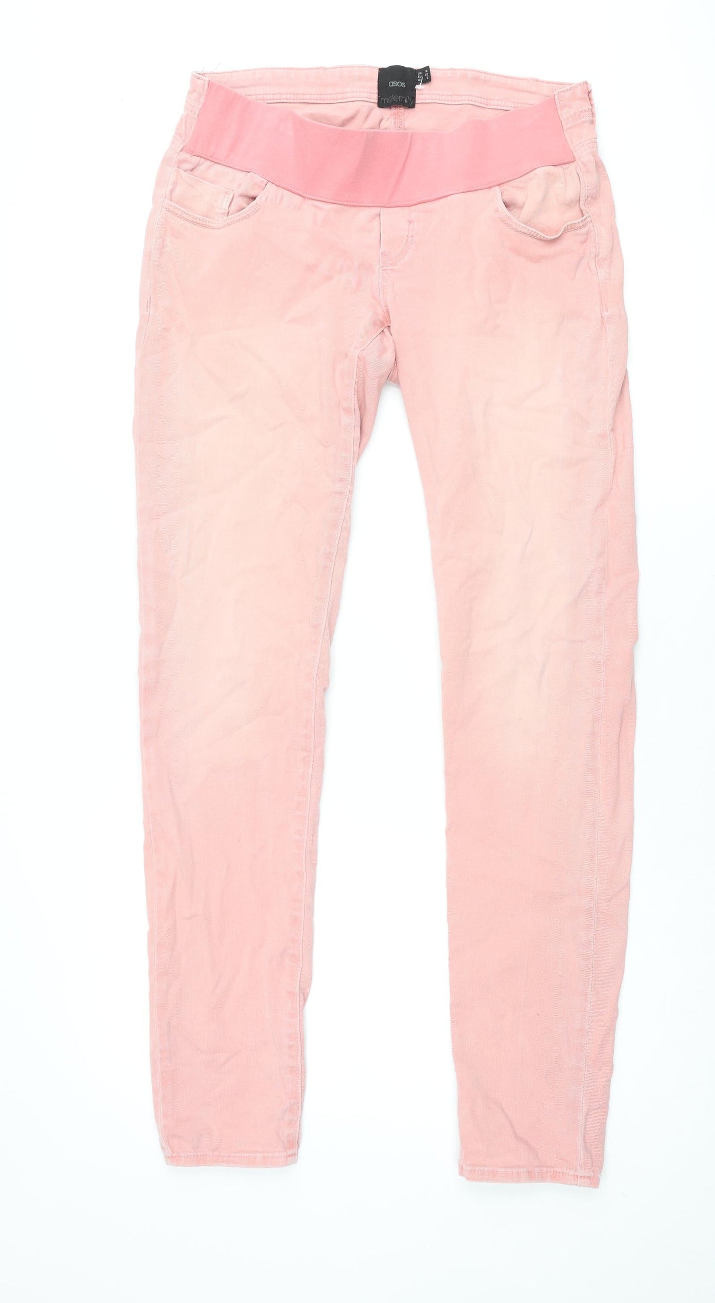 ASOS Womens Pink Cotton Skinny Jeans Size 12 L32 in Regular