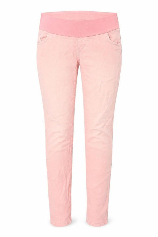 Front view of ASOS women’s pink cotton skinny jeans, size UK 12, 32-inch leg regular