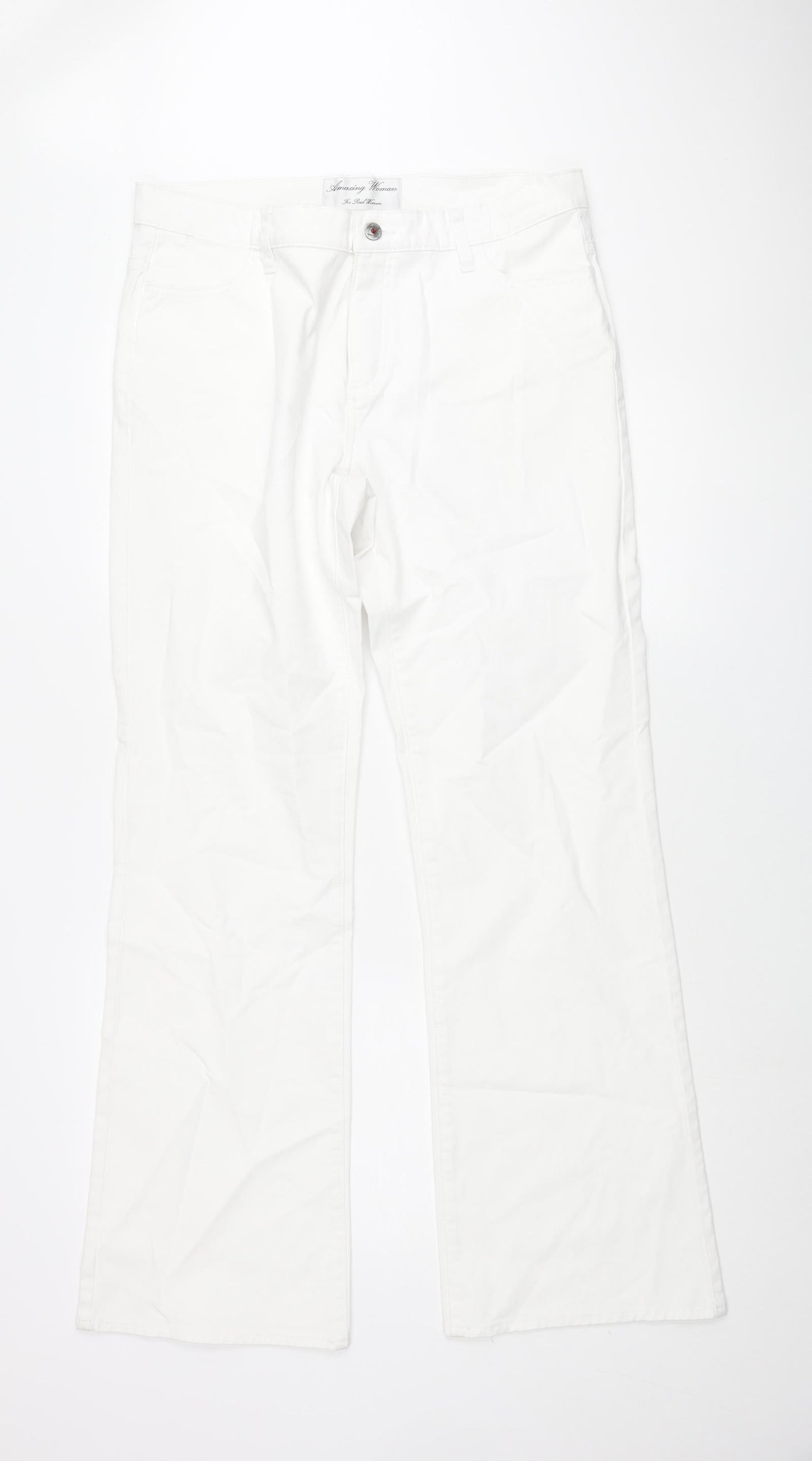 Womens UK Size 34 in Amazing Woman Regular Fit Flared White Jeans