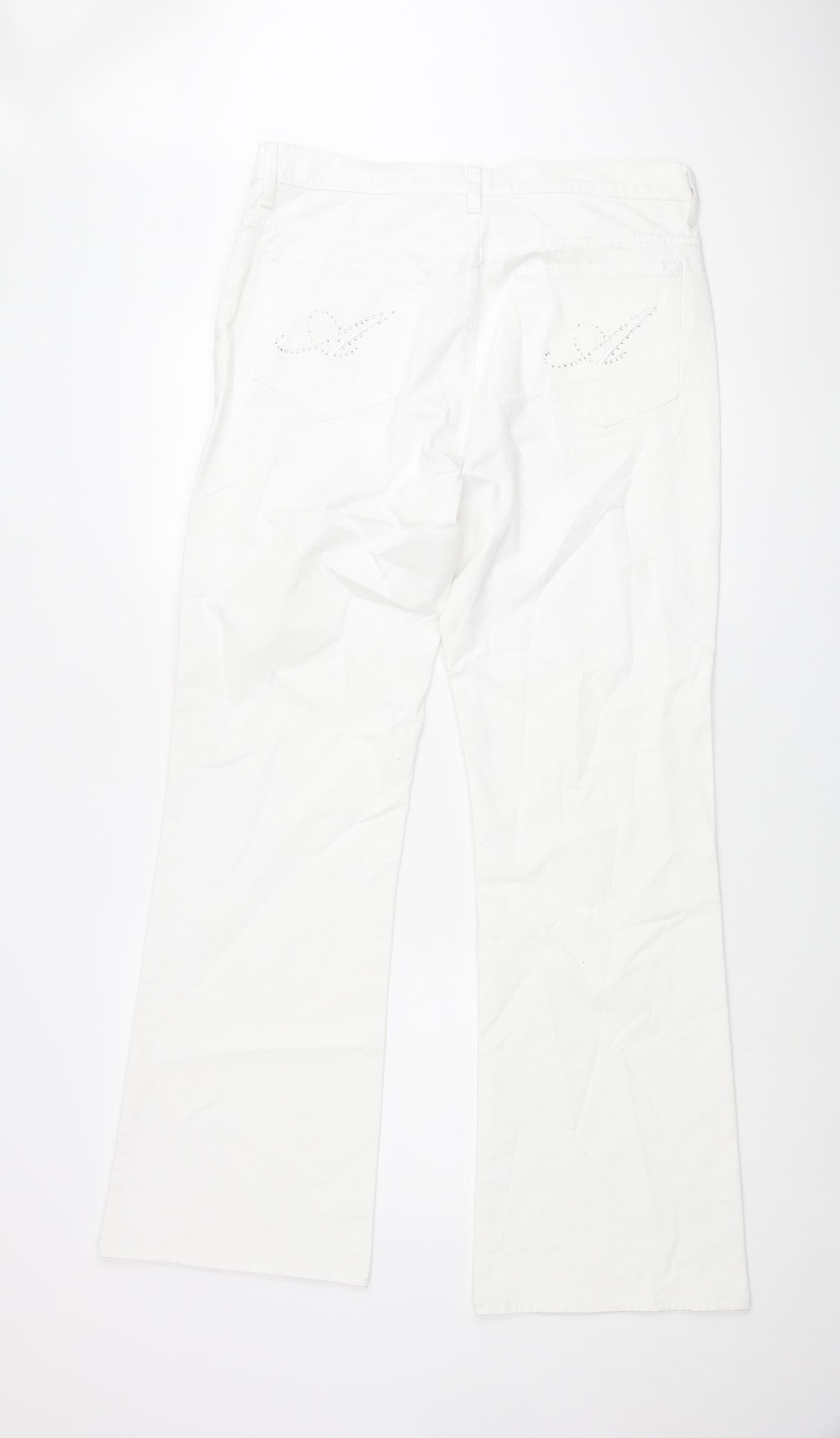 Womens UK Size 34 in Amazing Woman Regular Fit Flared White Jeans