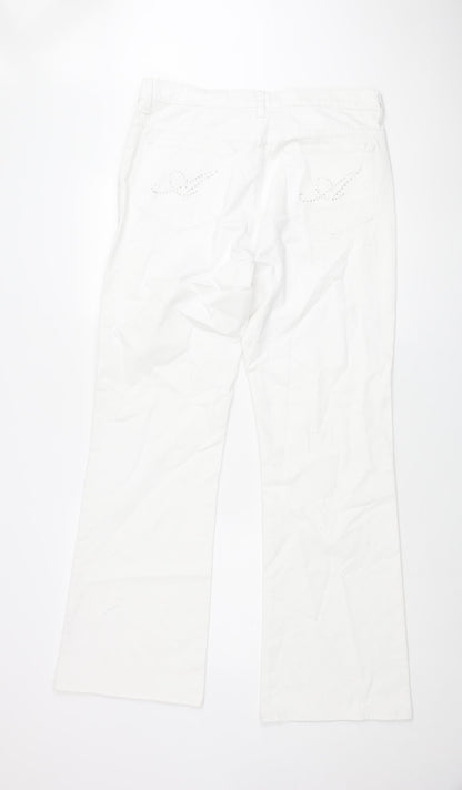 Womens UK Size 34 in Amazing Woman Regular Fit Flared White Jeans