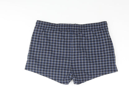 Blue Harbour Mens Blue Check Cotton Sweat Shorts Size L Regular Drawstring - Swim Shorts