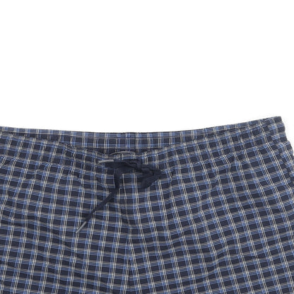 Blue Harbour Mens Blue Check Cotton Sweat Shorts Size L Regular Drawstring - Swim Shorts