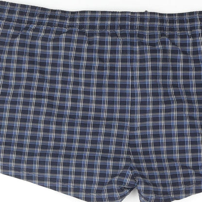 Blue Harbour Mens Blue Check Cotton Sweat Shorts Size L Regular Drawstring - Swim Shorts