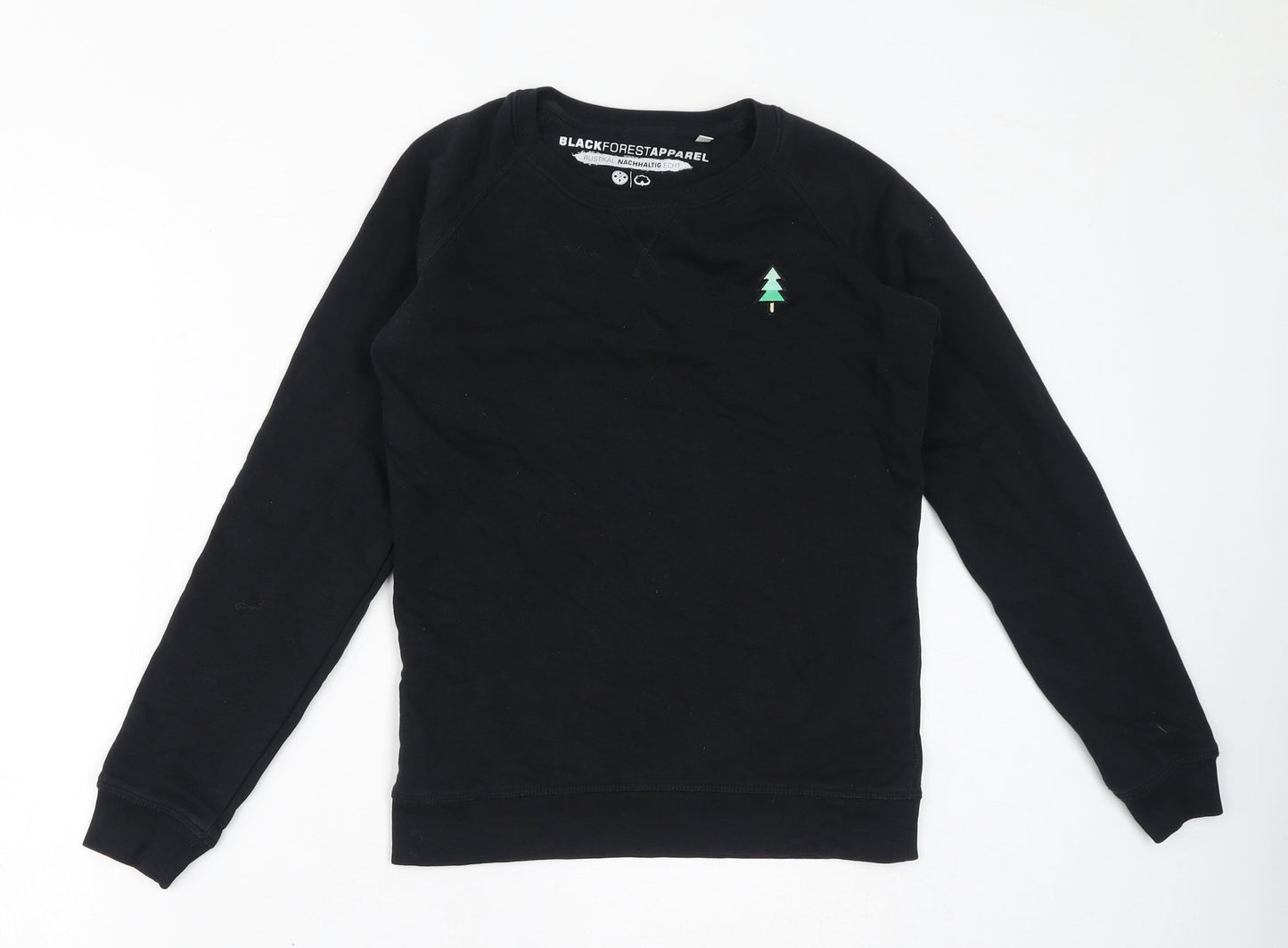 Black Forest Apparel Womens Black Cotton Pullover Sweatshirt Size XS Pullover - Christmas Tree