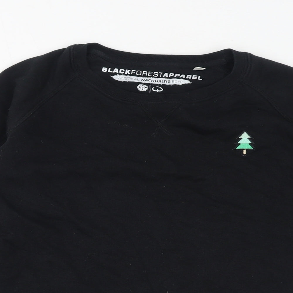 Black Forest Apparel Womens Black Cotton Pullover Sweatshirt Size XS Pullover - Christmas Tree