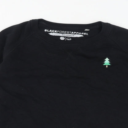 Black Forest Apparel Womens Black Cotton Pullover Sweatshirt Size XS Pullover - Christmas Tree