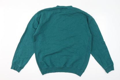 Topman Womens Green Cotton Pullover Sweatshirt Size S Pullover