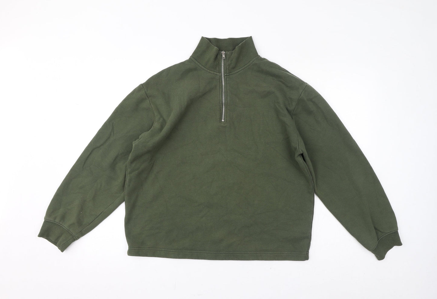 Topman Mens Green Cotton Henley Sweatshirt Size XS