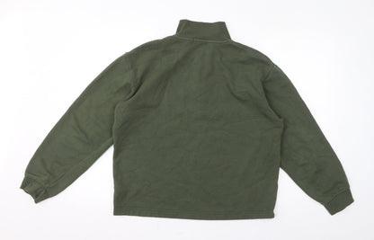 Topman Mens Green Cotton Henley Sweatshirt Size XS