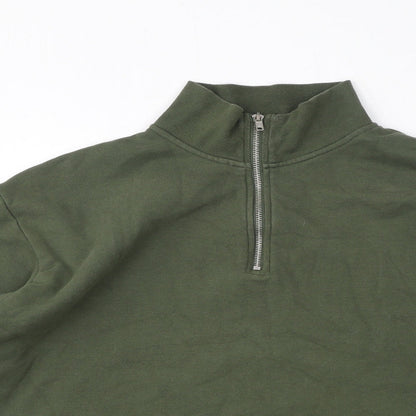 Topman Mens Green Cotton Henley Sweatshirt Size XS