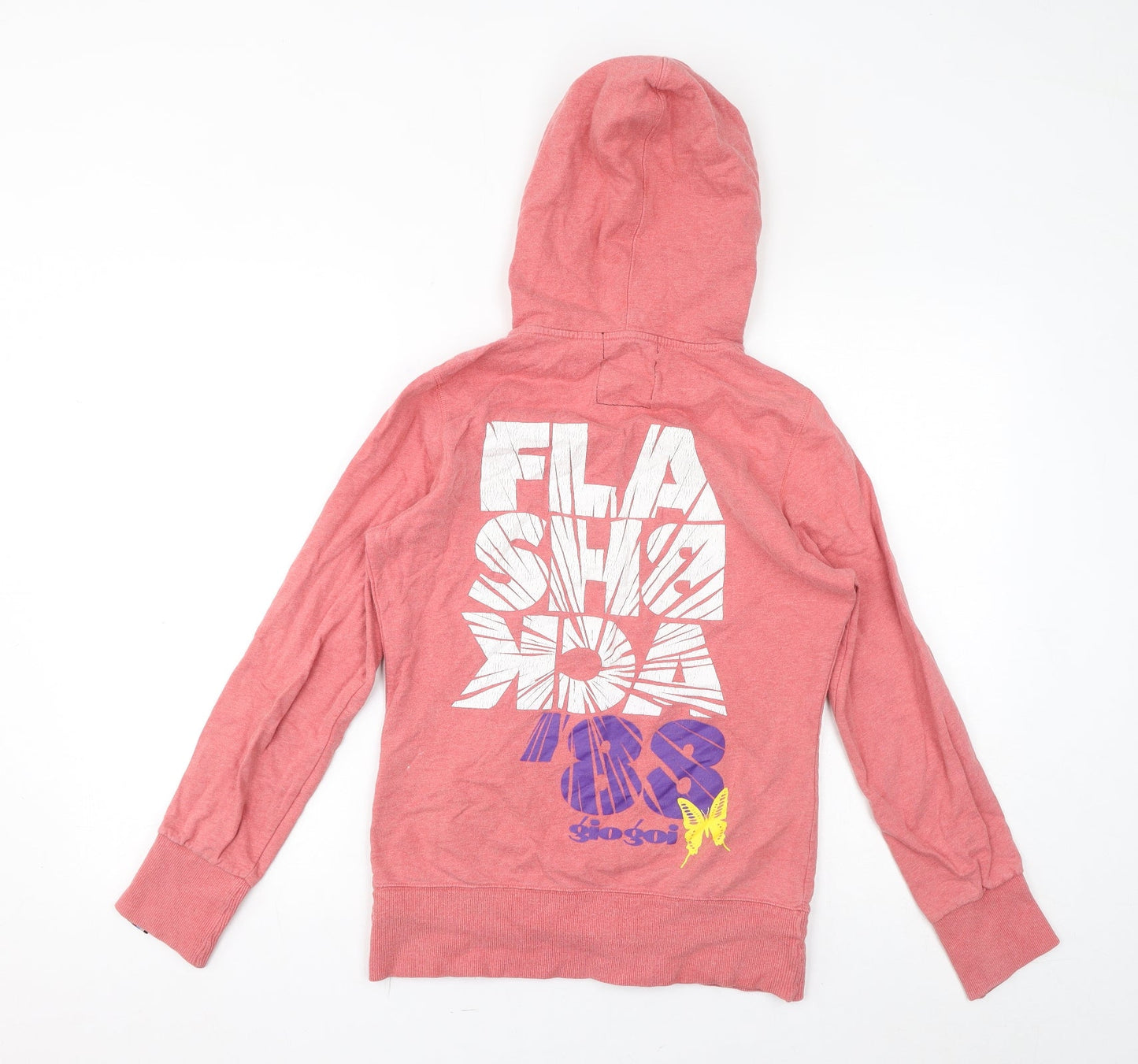 Gio-Goi Womens Pink Cotton Pullover Hoodie Size S Pullover - Logo, 83, Butterfly
