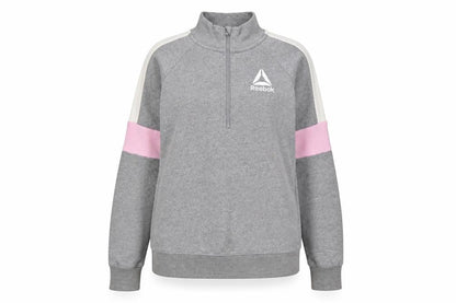 Reebok Girls Grey Cotton Henley Sweatshirt Size 2XL Pullover - Logo