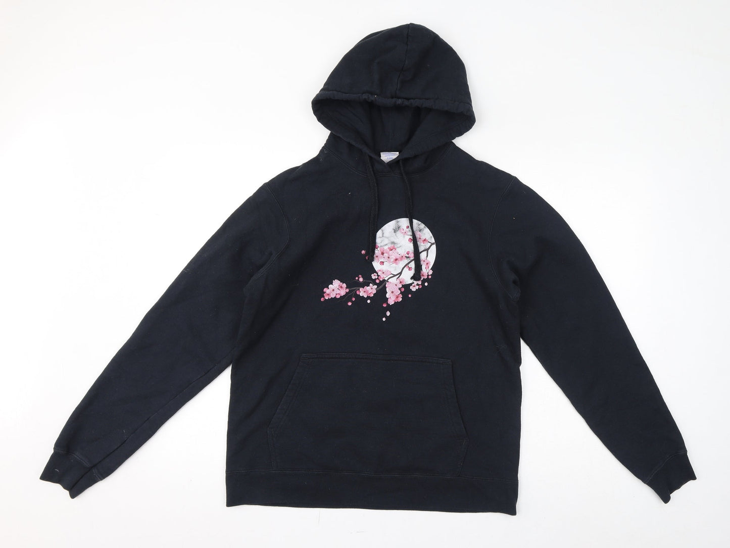 Fort Company Womens Black Cotton Pullover Hoodie Size M Pullover - Moon, Blossom