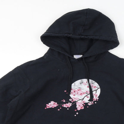 Fort Company Womens Black Cotton Pullover Hoodie Size M Pullover - Moon, Blossom
